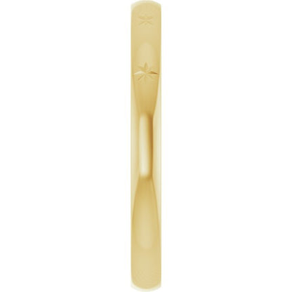 14K Yellow Gold Celestial Flat Band
