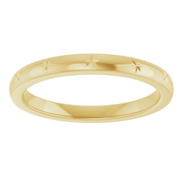 14K Yellow Gold Celestial Flat Band