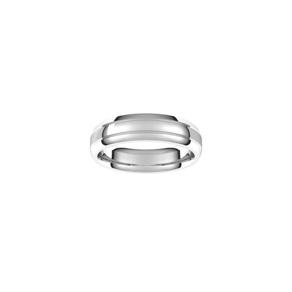 Beveled-Edge Grooved Comfort-Fit Half Round Band