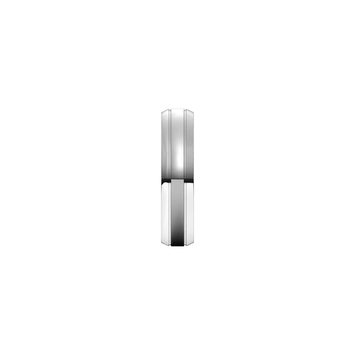 Beveled-Edge Grooved Comfort-Fit Half Round Band