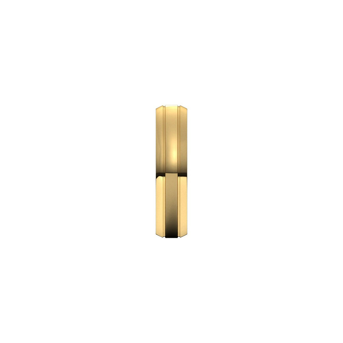 Beveled-Edge Grooved Comfort-Fit Half Round Band