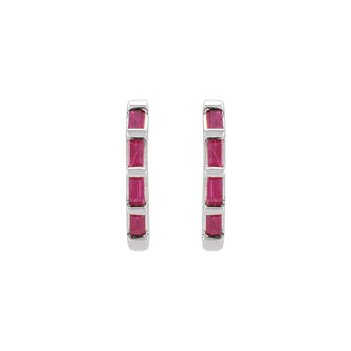 Natural Ruby Huggie Earrings