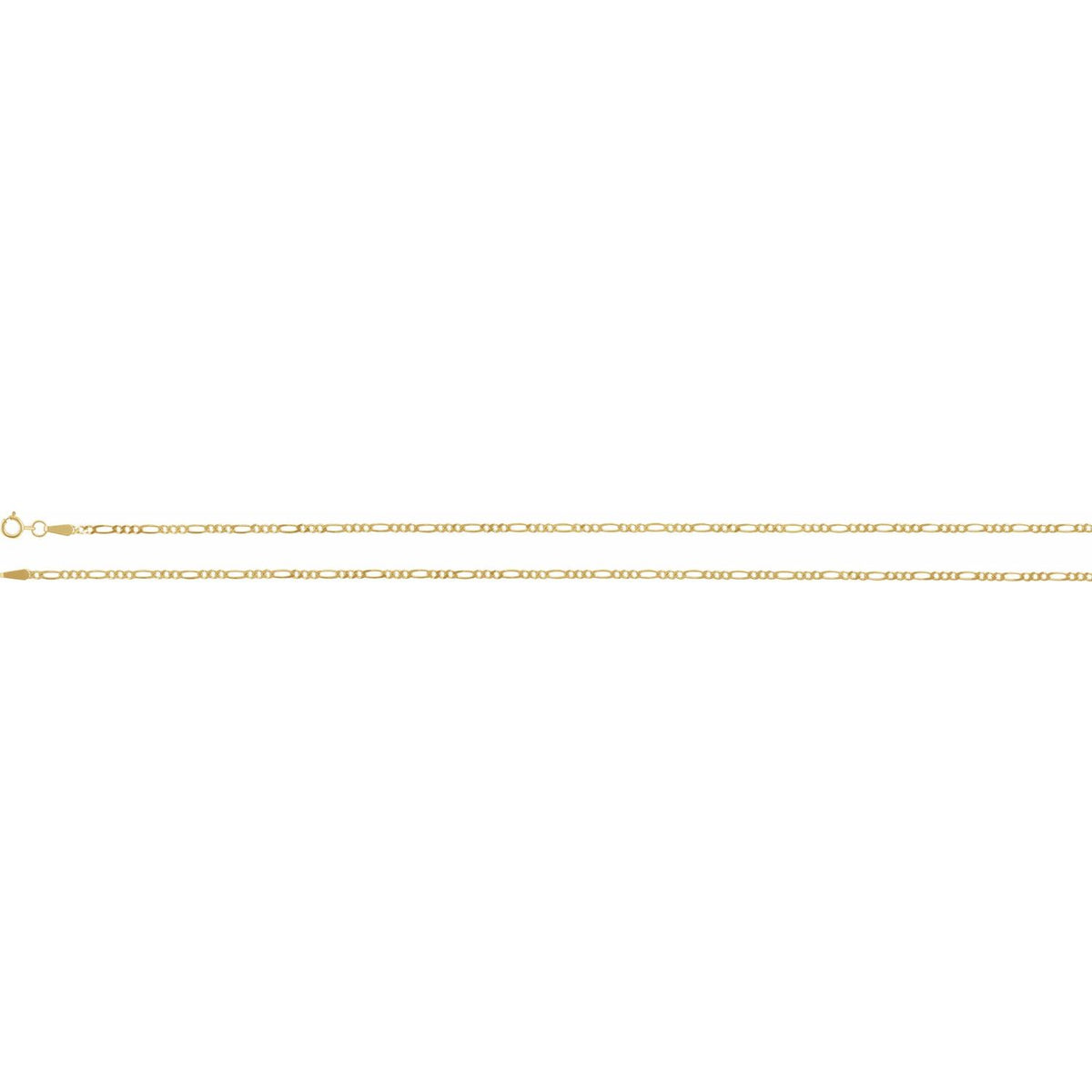 14K Yellow Gold Diamond-Cut Figaro 16" Chain