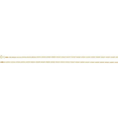 14K Yellow Gold Diamond-Cut Figaro 18" Chain