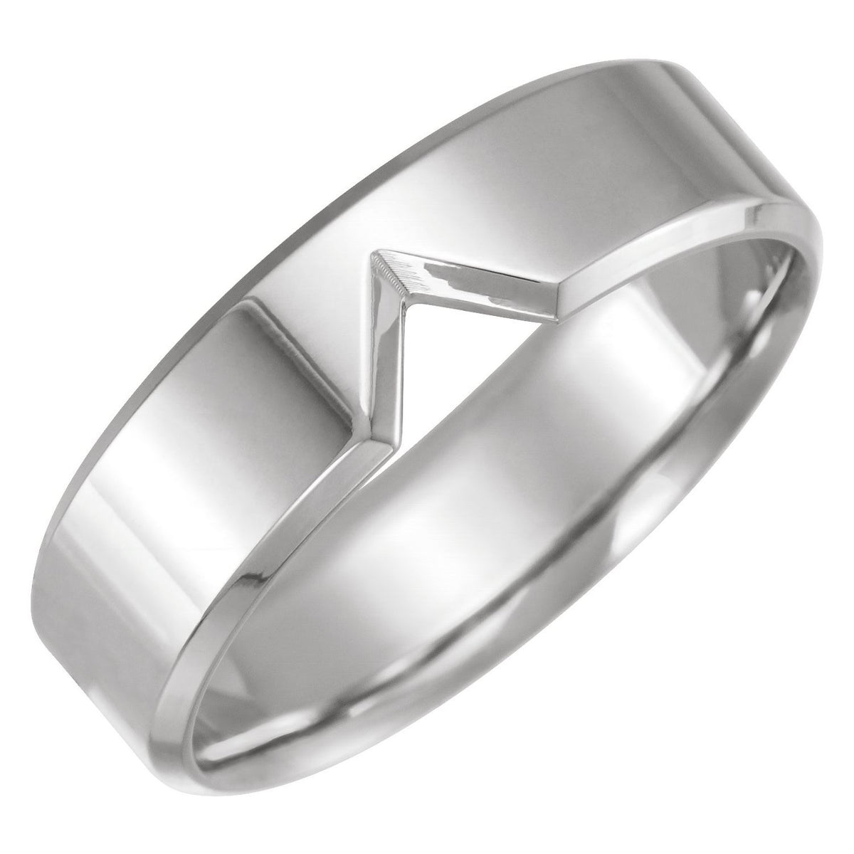 Continuum Sterling Silver V Comfort-Fit Contour Band