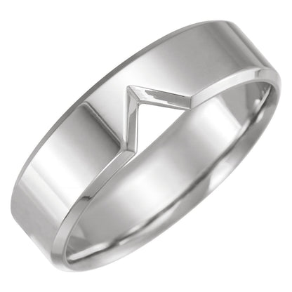 Continuum Sterling Silver V Comfort-Fit Contour Band