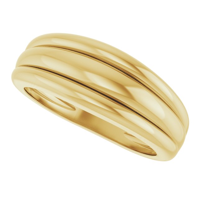 14K Yellow Gold Triple Dome Ring