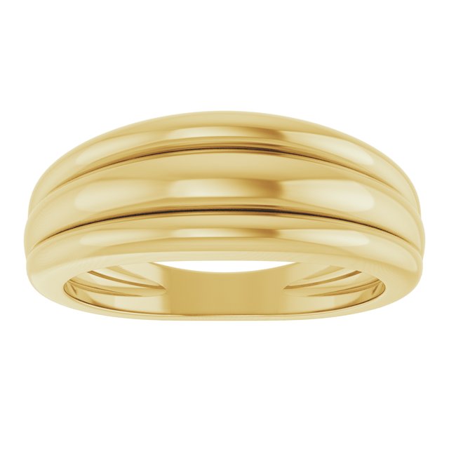 14K Yellow Gold Triple Dome Ring