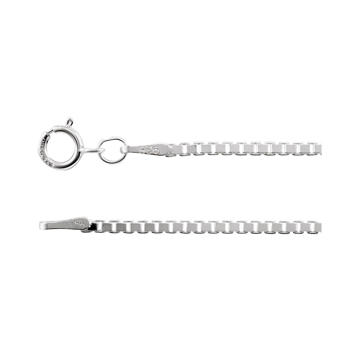 Sterling Silver Diamond-Cut Box 24" Chain (CH707)
