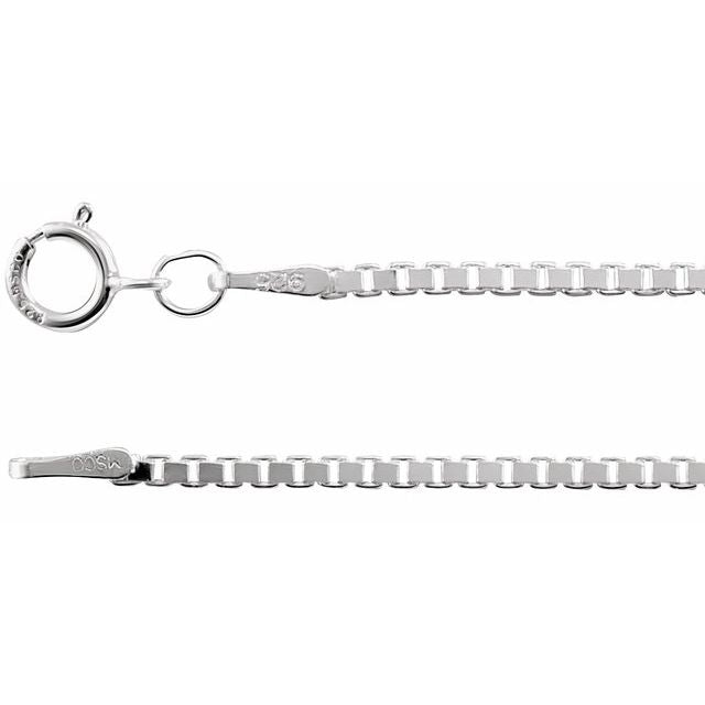 Sterling Silver Diamond-Cut Box 24" Chain, 1.5 mm