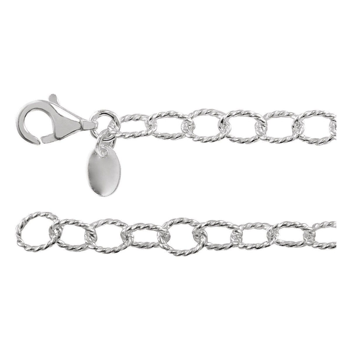 Sterling Silver Knurled Cable 24" Chain (CH1067)