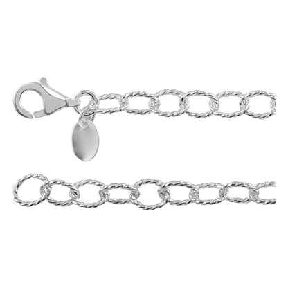 Sterling Silver Knurled Cable 24" Chain (CH1067)