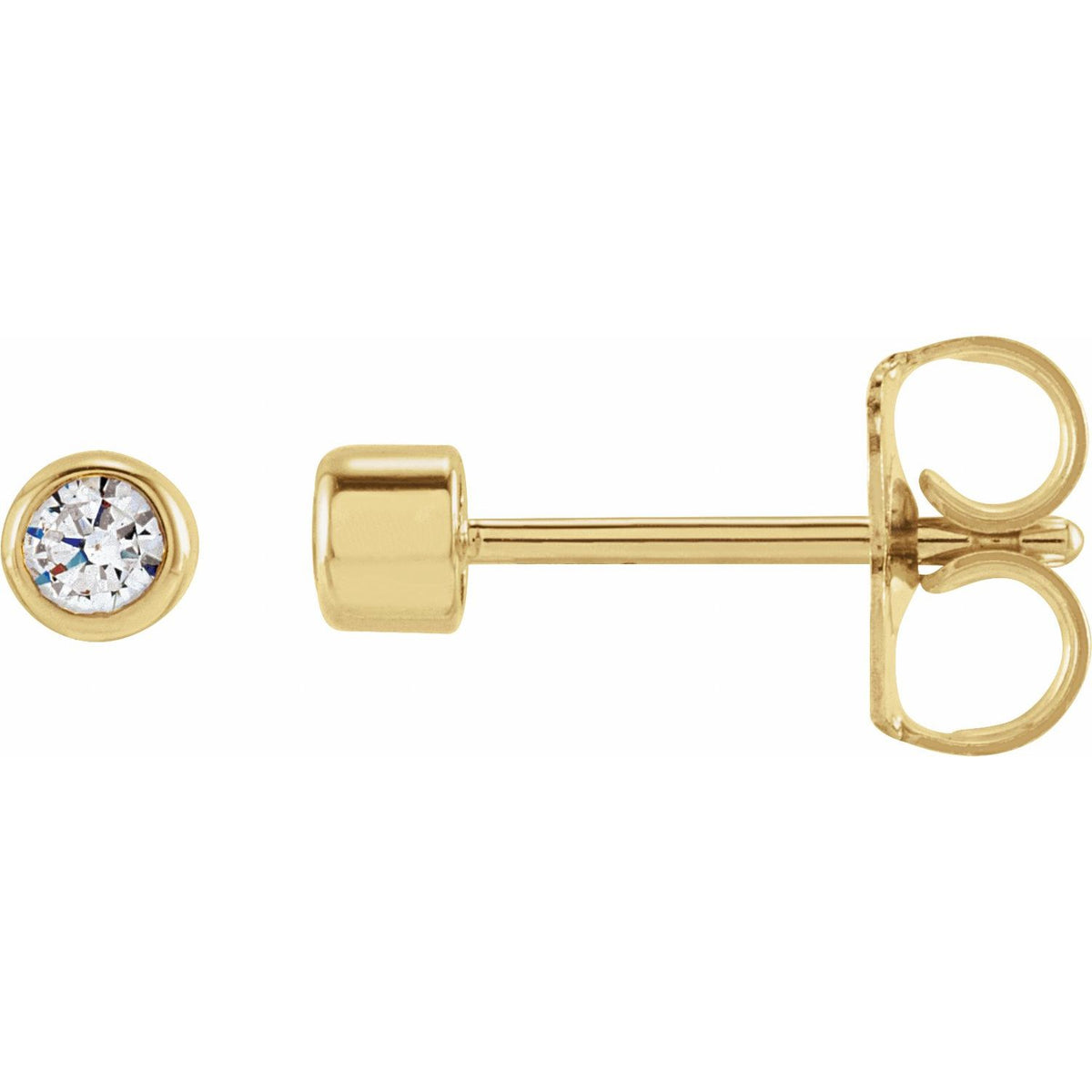 14K Yellow Gold 1/6 CTW Lab-Grown Diamond Bezel-Set Earrings