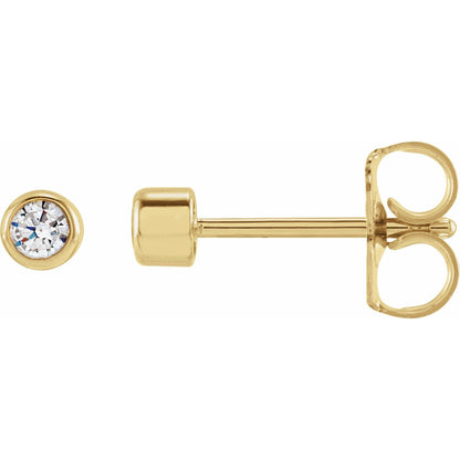 14K Yellow Gold 1/6 CTW Lab-Grown Diamond Bezel-Set Earrings