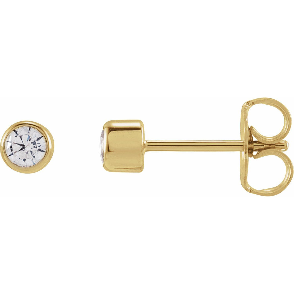 1/5 CTW Lab-Grown Diamond Bezel-Set Earrings