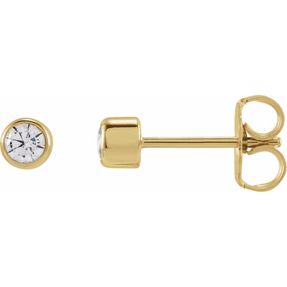 1/5 CTW Lab-Grown Diamond Bezel-Set Earrings