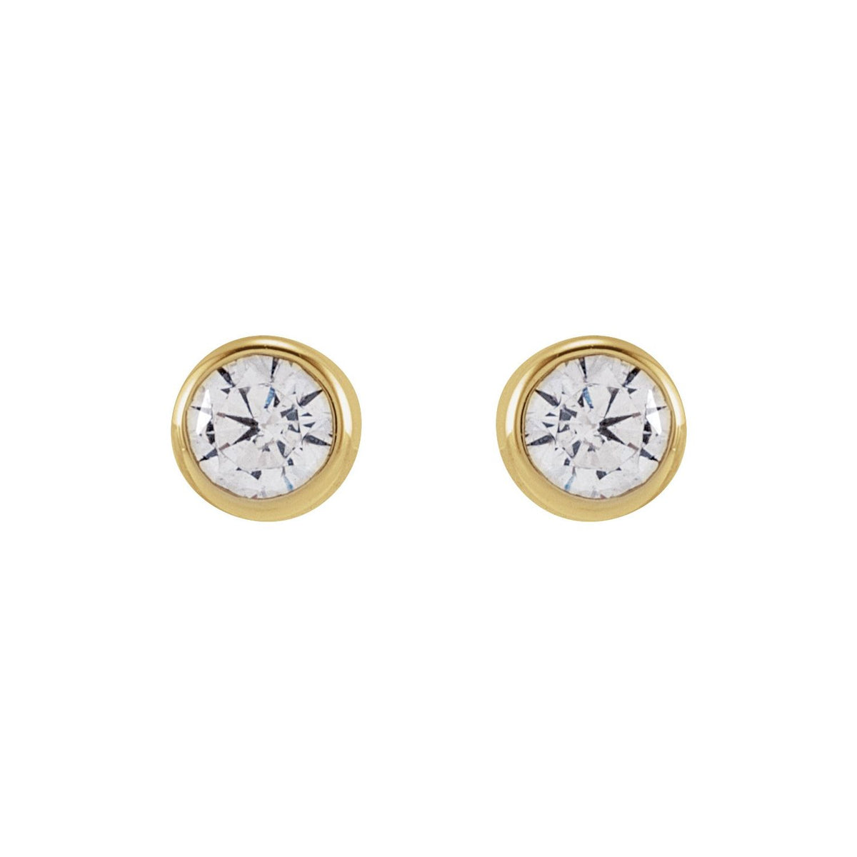 1/5 CTW Lab-Grown Diamond Bezel-Set Earrings