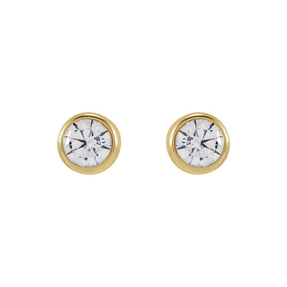 1/5 CTW Lab-Grown Diamond Bezel-Set Earrings