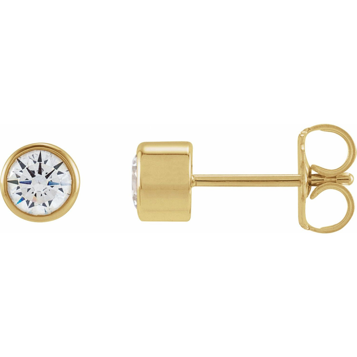 14K Yellow Gold 1/3 CTW Lab-Grown Diamond Bezel-Set Earrings