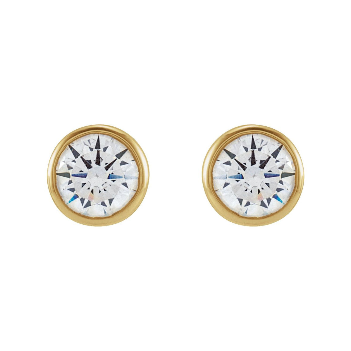 14K Yellow Gold 1/3 CTW Lab-Grown Diamond Bezel-Set Earrings