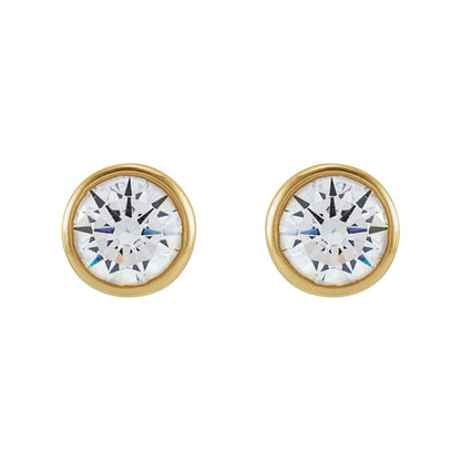 14K Yellow Gold 1/3 CTW Lab-Grown Diamond Bezel-Set Earrings