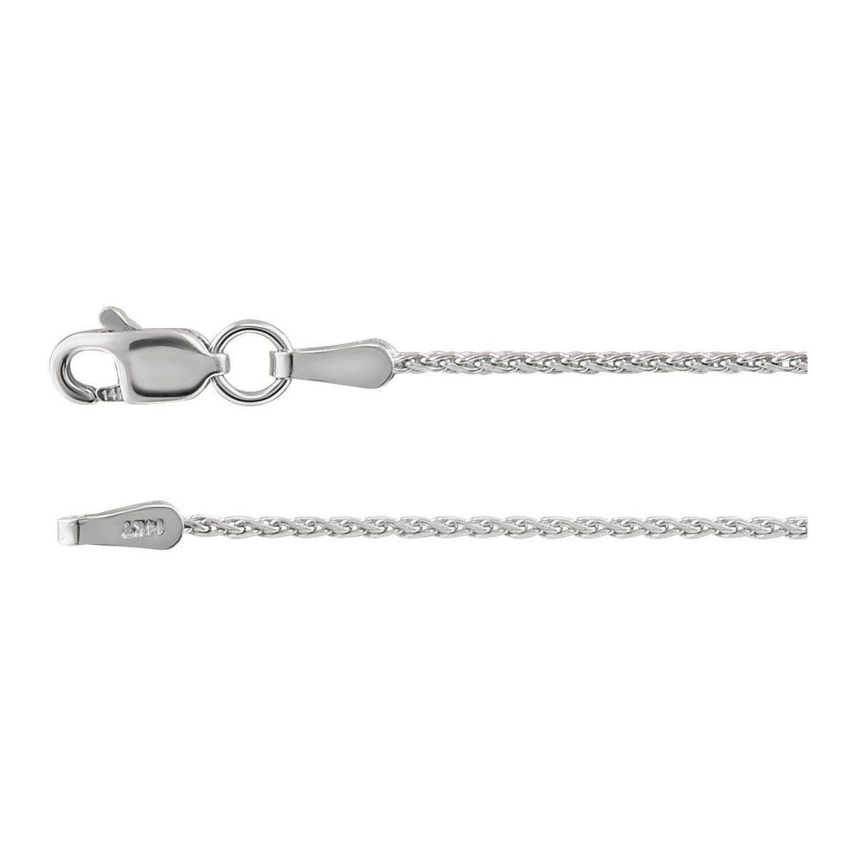 Sterling Silver Diamond-Cut Wheat 18" Chain