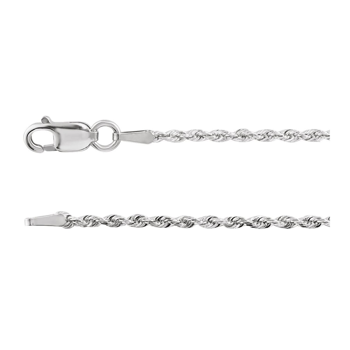 Sterling Silver Diamond-Cut Rope 24" Chain
