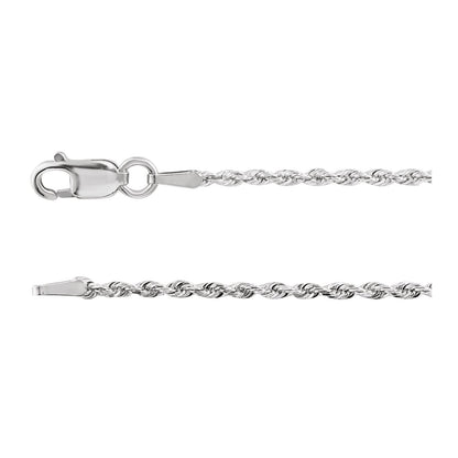 Sterling Silver Diamond-Cut Rope 24" Chain