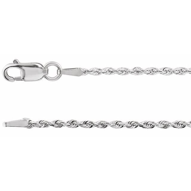 Sterling Silver Diamond-Cut Rope 24" Chain