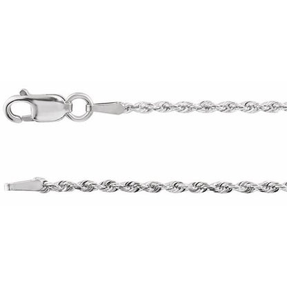 Sterling Silver Diamond-Cut Rope 24" Chain