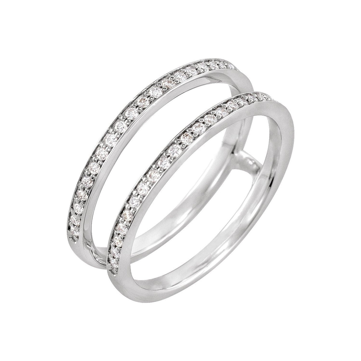 14K White Gold 1/5 CTW Natural Diamond Ring Guard