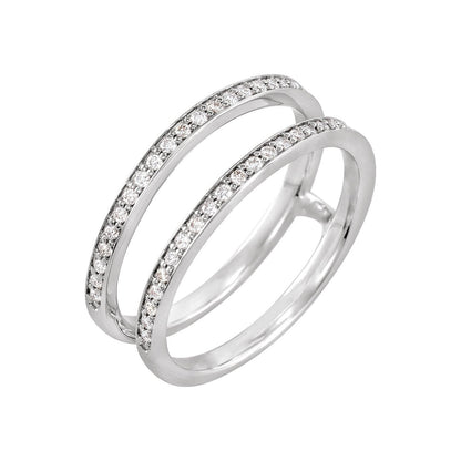 14K White Gold 1/5 CTW Natural Diamond Ring Guard