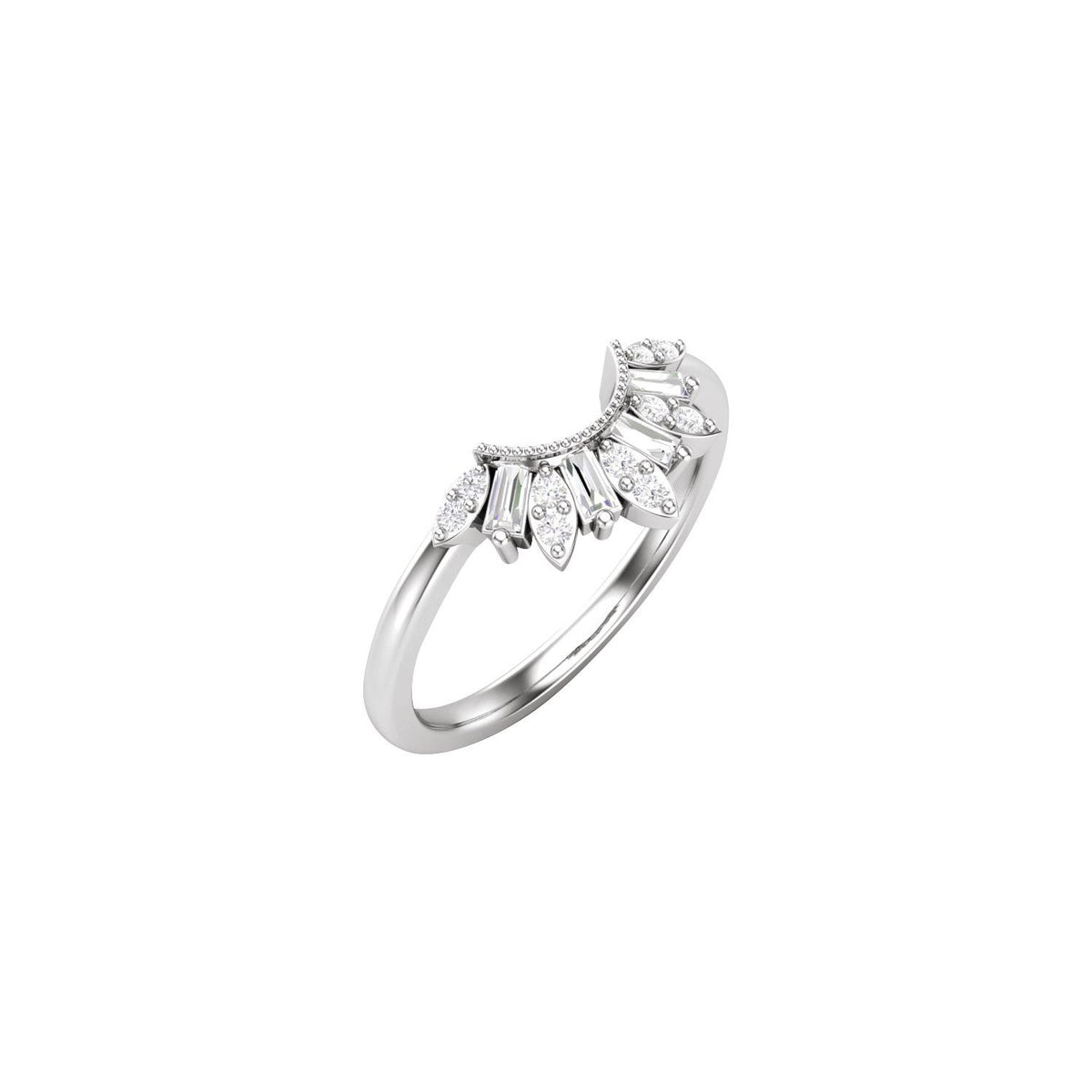 1/5 CTW Natural Diamond Contour Band, 21.21 mm