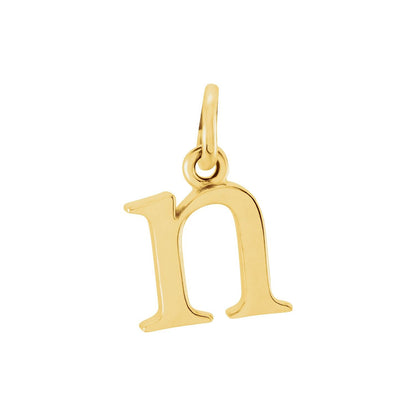 14K Yellow Gold Lowercase Initial n Charm/Pendant