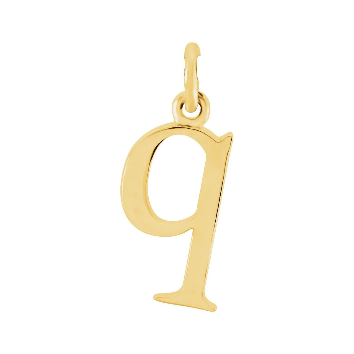 14K Yellow Gold Lowercase Initial q Charm/Pendant