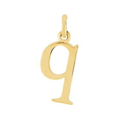 14K Yellow Gold Lowercase Initial q Charm/Pendant