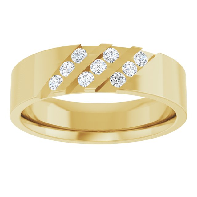 14K Yellow Gold 1/4 CTW Natural Diamond Band, 6 mm