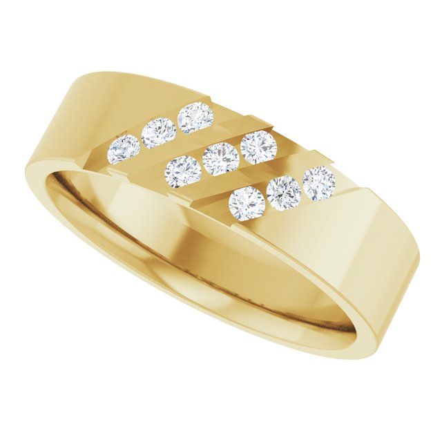 14K Yellow Gold 1/4 CTW Natural Diamond Band, 6 mm