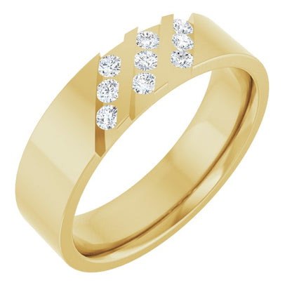 14K Yellow Gold 1/4 CTW Natural Diamond Band, 6 mm