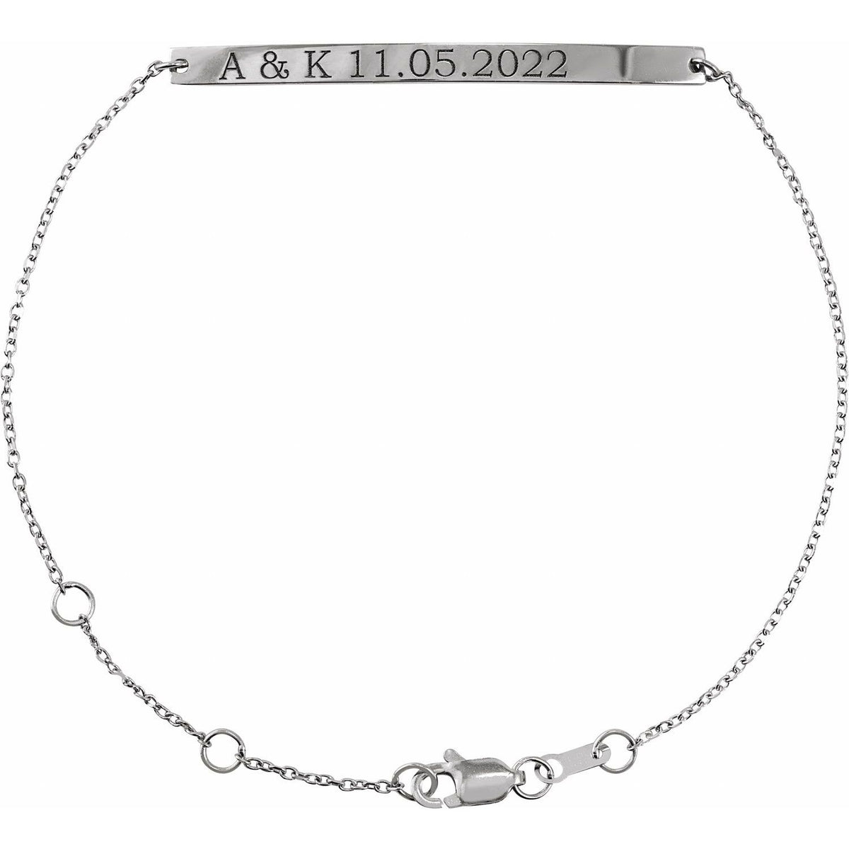 Engravable Skinny Bar 6 1/2-7 1/2" Bracelet