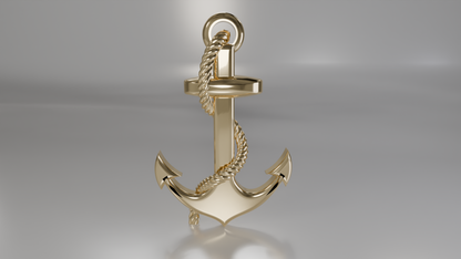 Nautical Anchor Pendant with Rope