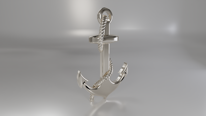 Nautical Anchor Pendant with Rope