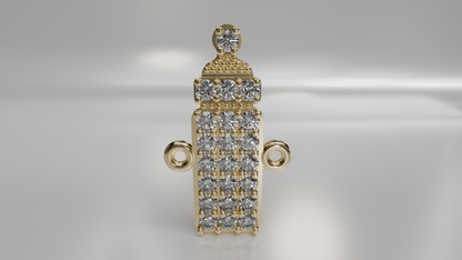 Diamond Baby Bottle Gold Pendant