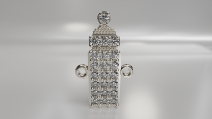 Diamond Baby Bottle Gold Pendant