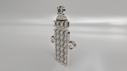 Diamond Baby Bottle Gold Pendant