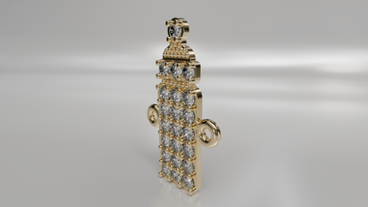 Diamond Baby Bottle Gold Pendant