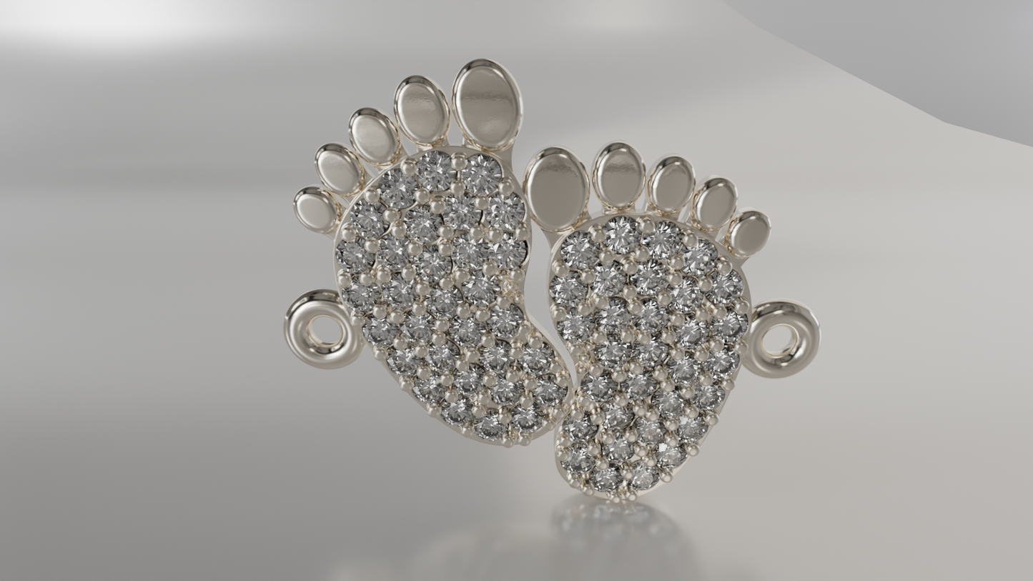 Diamond-Accented Baby Feet Pendant