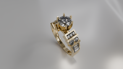 Modern Geometric Diamond Engagement Ring
