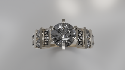 Modern Geometric Diamond Engagement Ring