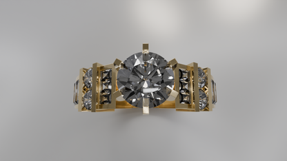 Modern Geometric Diamond Engagement Ring